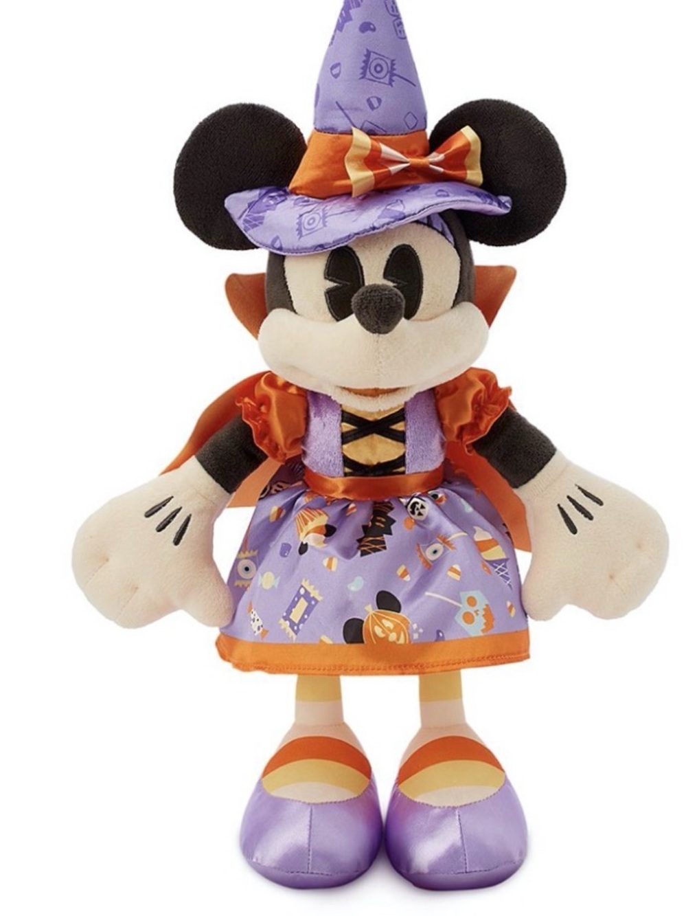 Disney Minnie Mouse Witch Plush in Purple and Orange Costume